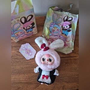 Baby Three Macaron Cute Bunny plush pendant